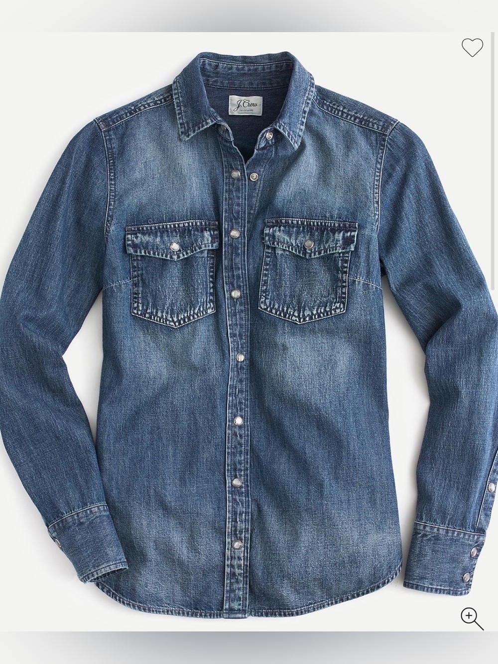 NWT J. Crew Western chambray shirt in vintage indigo